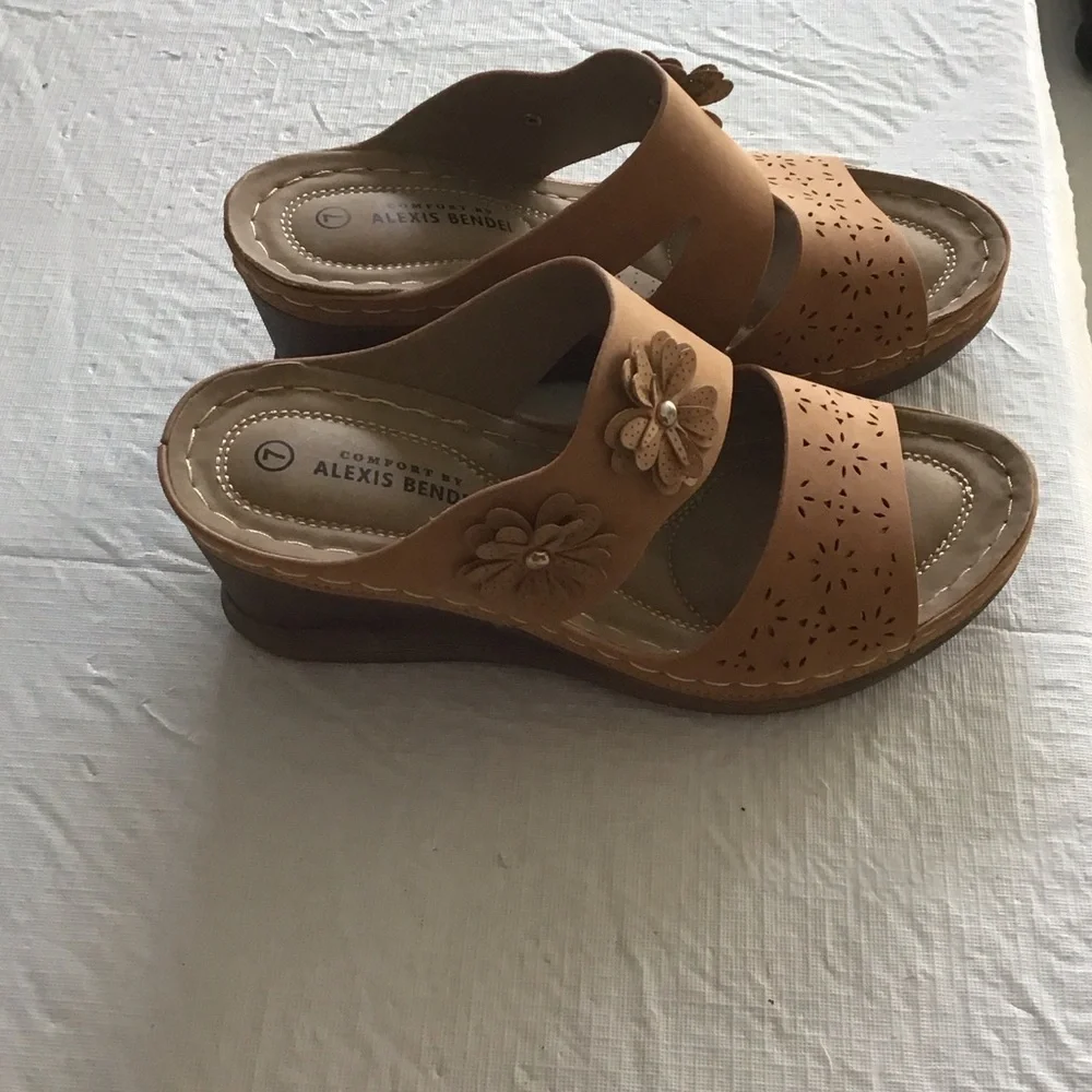 Tan Wedge Sandals